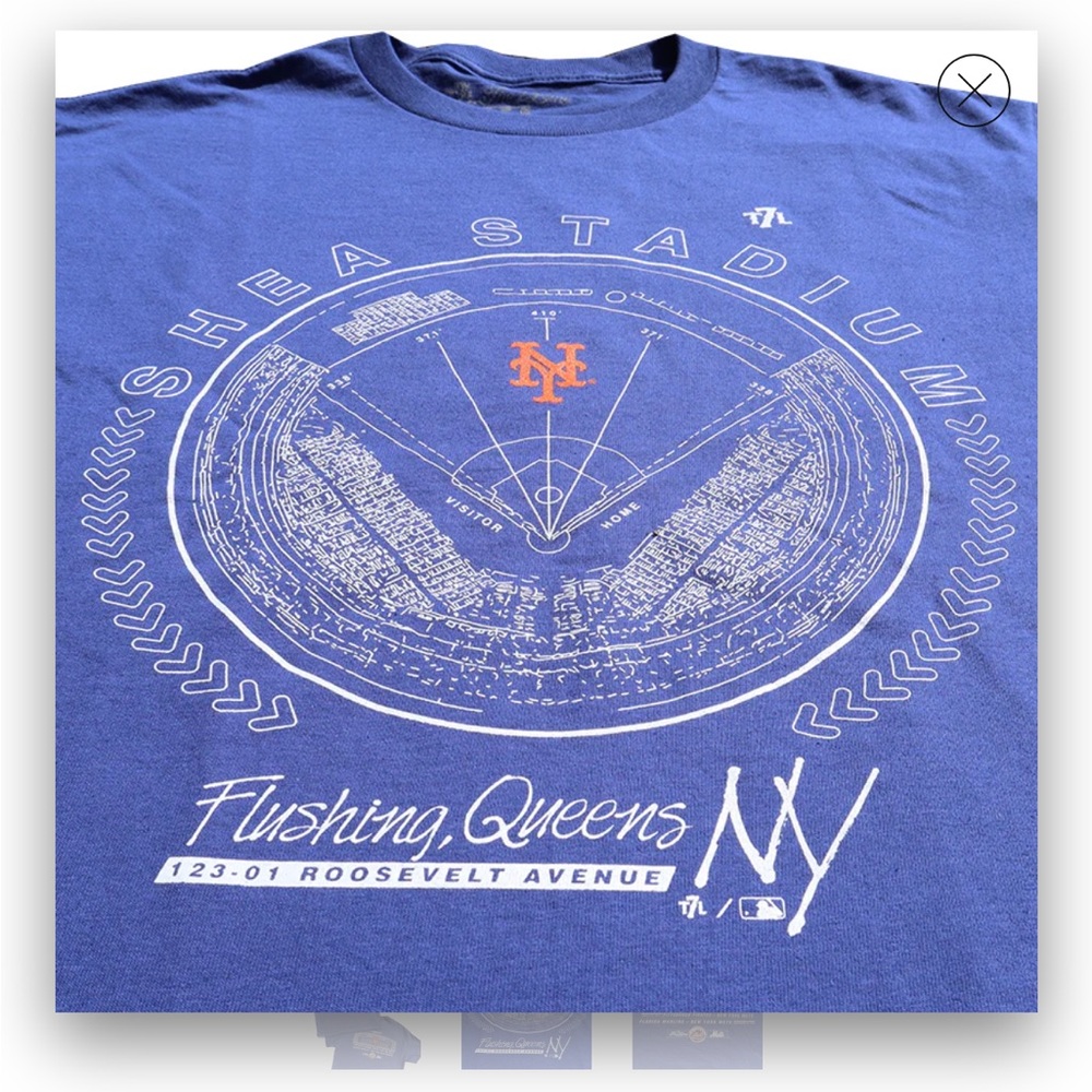 The 7 Line New York Mets Shea Stadium Blueprint T Shirt Sz L